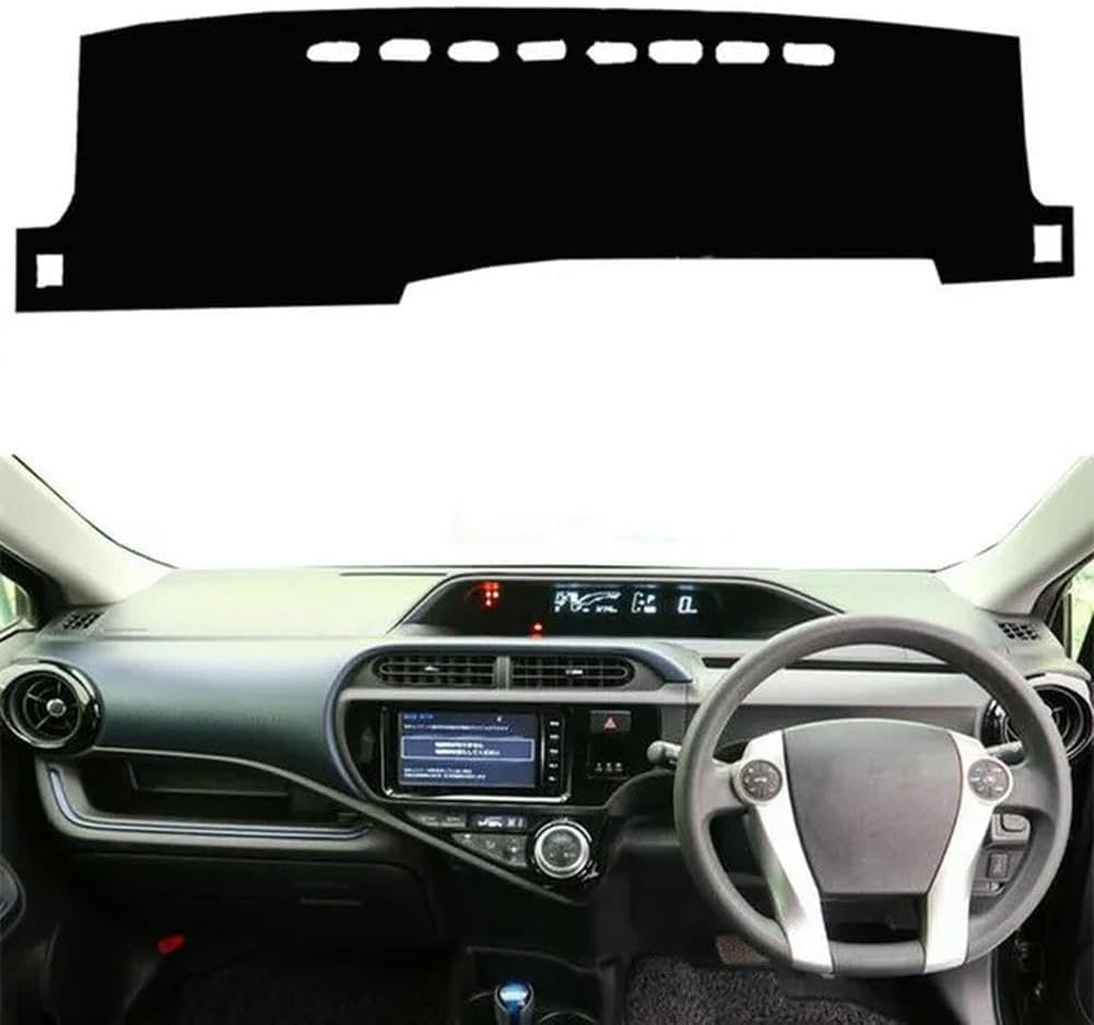 DdaiXQ Car Dashboard Mat For Toyota Aqua Prius C 2011-2016 2017 2018 2019 2020, Anti Slip Anti Glare Dustproof Dashboard Cover Pad Protector Dash Cover Sunshade Dashmat