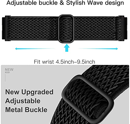 Elastic Bands for Galaxy Watch 7/6/5/4 Bands 44mm 40mm/5 Pro Strap 45mm, Samsung Galaxy Watch 6/4 Classic Band 43mm 42mm 46mm 47mm/Active 2/3 41mm Women Men, 20mm Stretch Nylon Wristband - image 8