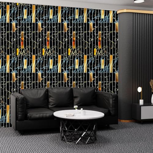Image of WrapWall 3D Wallpaper Self Adhesive Foam Pack of 1 (60x30 cm) | Waterproof Brick Design Wallpaper |Peel & Stick DIY Wall Decor for Living Room Bedroom Kitchen (1, Black Mosaic)
