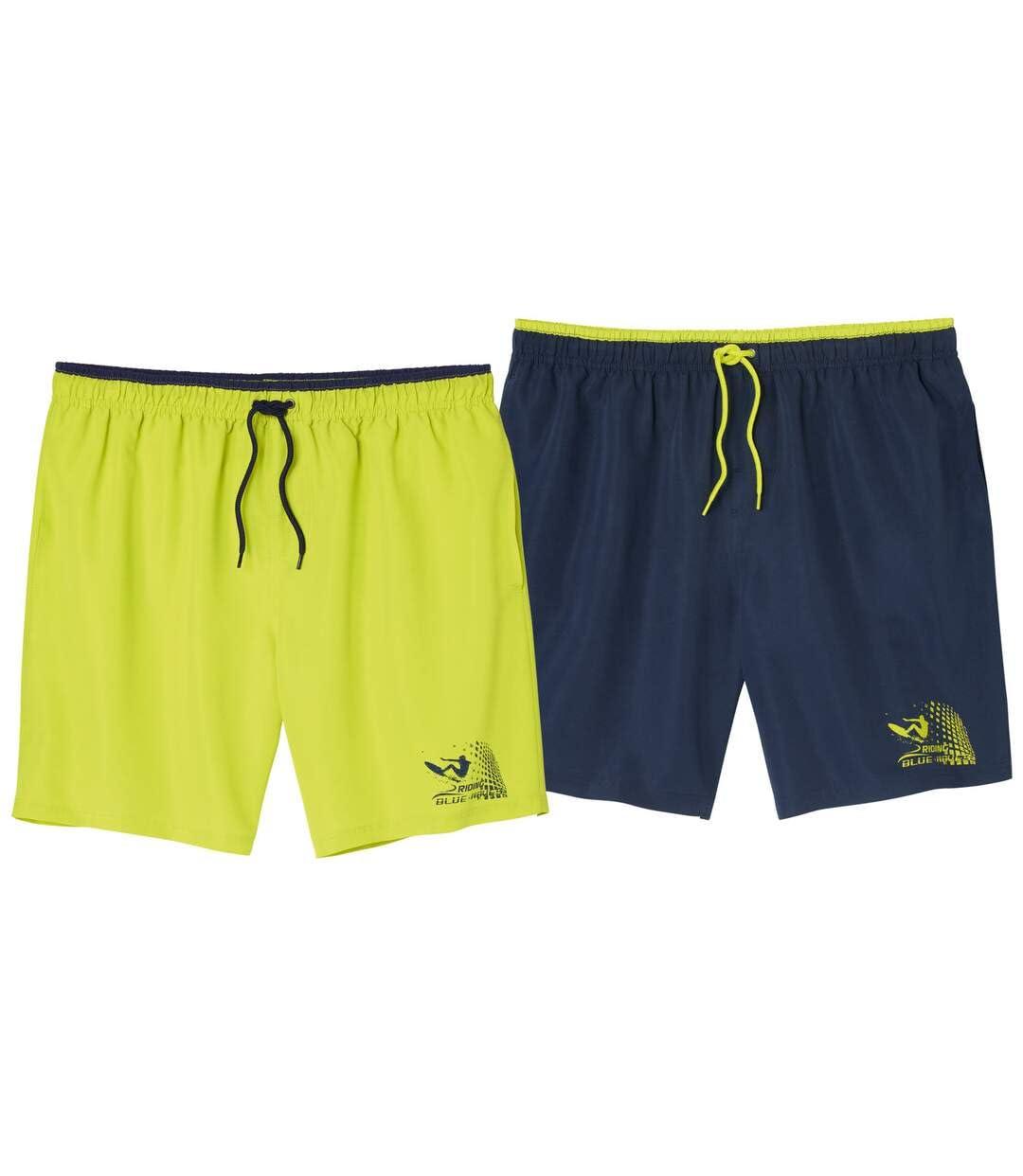 ATLAS FOR MEN - Pack of 2 Men's Microfibre Swim Shorts - L