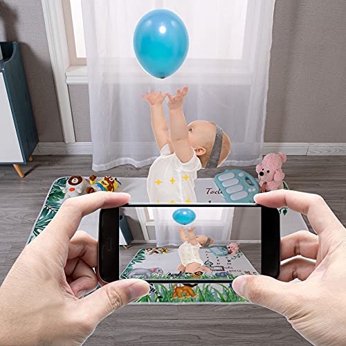 Image of vmaisi Baby Milestone Blanket Gifts - Newborn Boy & Girl Monthly Year Infant Growth Blankets Nursery Swaddling Blankets (Green Animals - Baby, Double Printed)