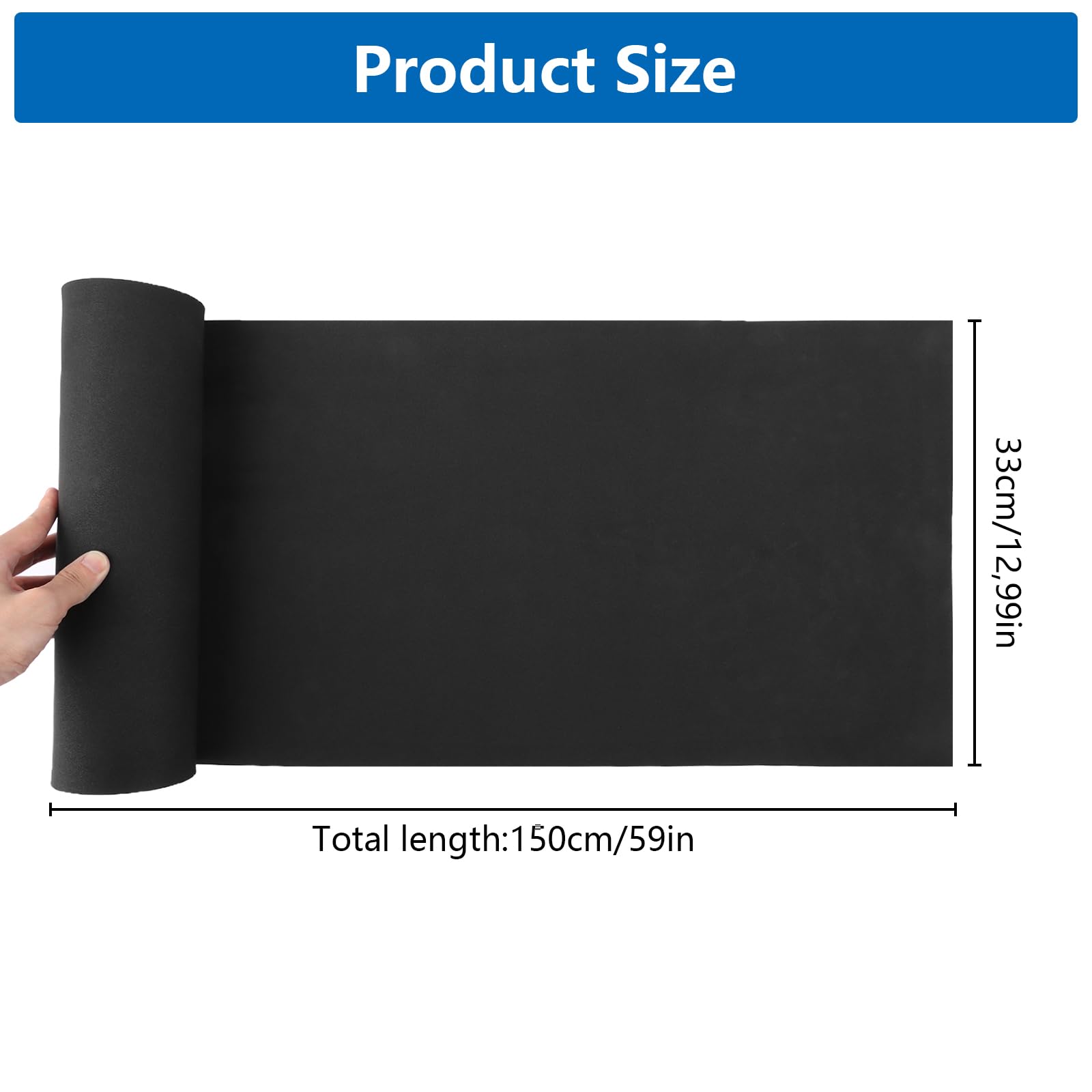2 rotoli Eva Foam 5 mm, 33 x 150 cm, in schiuma espansa nera, per costumi, fai da te e progetti fai da te
