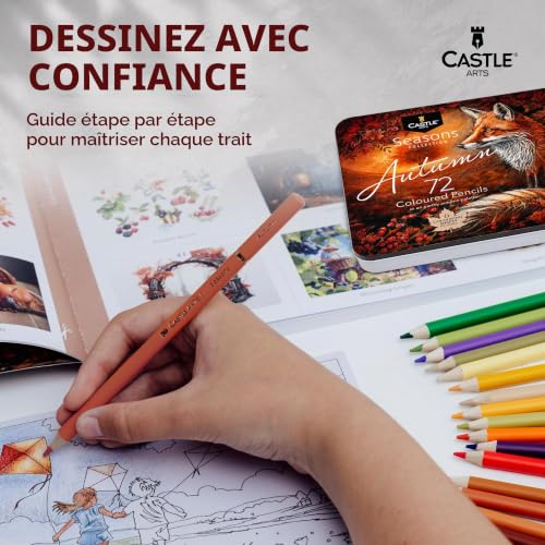 Castle Art Supplies 72 Crayons de couleur pour adultes – Automne – vue 5