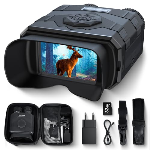Night Vision Goggles for Adults, 4K Infrared Night Vision Binoculars with Rechargeable Battery and...