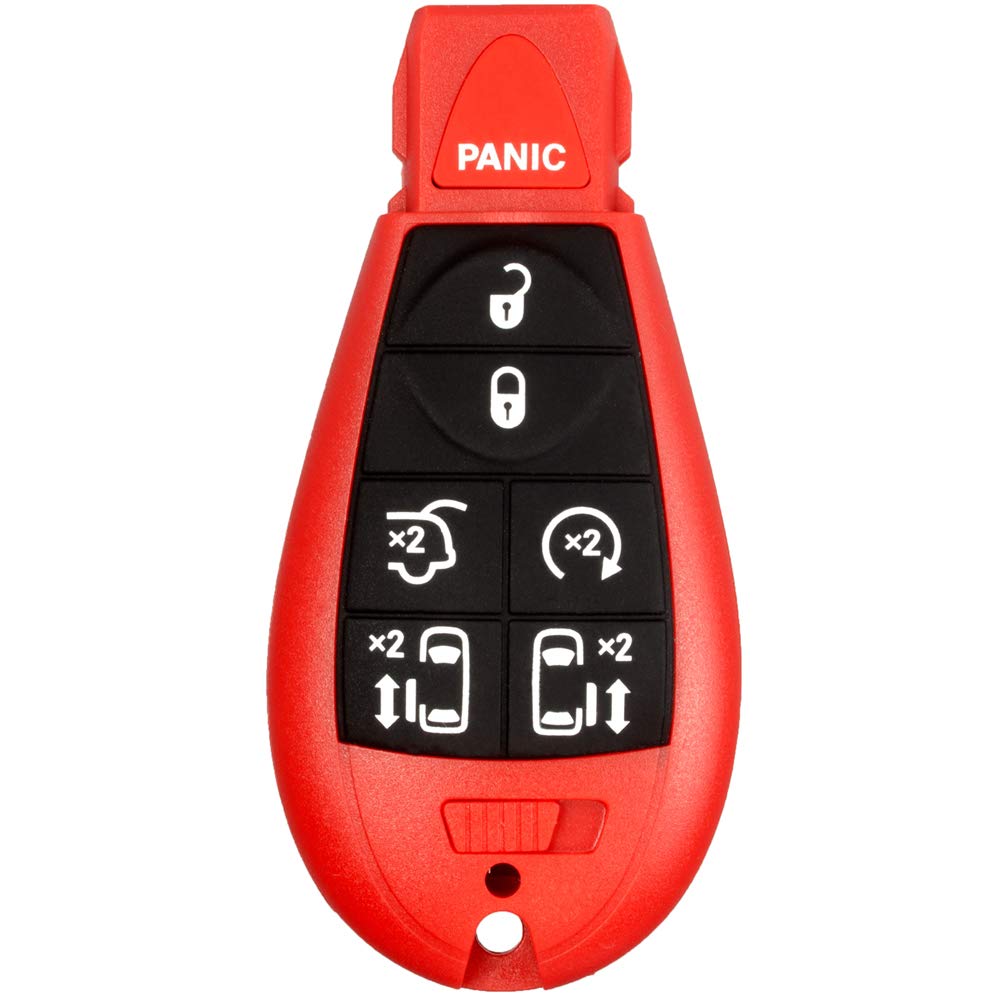 1 New Red Keyless Entry 7 Buttons Remote Start Car Key Fob Fobik M3N5WY783X, IYZ-C01C for Town Country Volkswagen Routan Dodge Grand Caravan