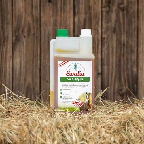 NEU! EWALIA Vitamin E - Kraftvolle Unterstützung für Muskeln & Vitalität, Natürliches Vitamin E für Ihr Pferd, mit Tierärzten entwickelt, 100% Natur pur, frei von Zusätzen, 1L