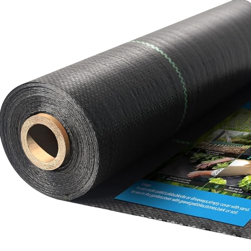 Image of Weed Barrier Landscape Fabric Heavy Duty 3x300 FT,Garden Fabric Weed Barrier,Black Mulch for Landscaping, Weed Blocker Fabric Garden Bed Cover Garden Supplies (WBF-3ft x 300ft)