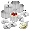 Dessert Rings Pack of 6 Food Rings Serving Rings Small Cake Rings Set Round Cooking Rings Mousse Rings Sideboard Rings Masher and Mousse Stencils for Cooking Baking Mousse 8 cm