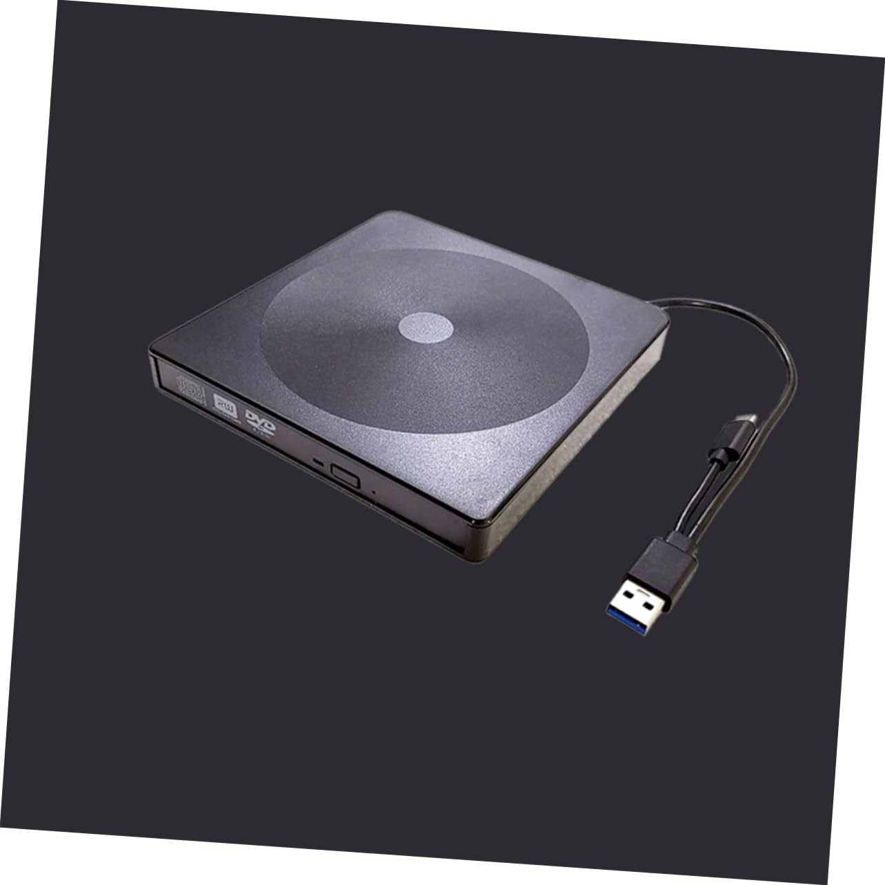 Mipcase Typec External DVD Drive Ultra Thin Multifunctional Optical Drive for Laptop USB Powered Lightweight Portable Strong Error- Black