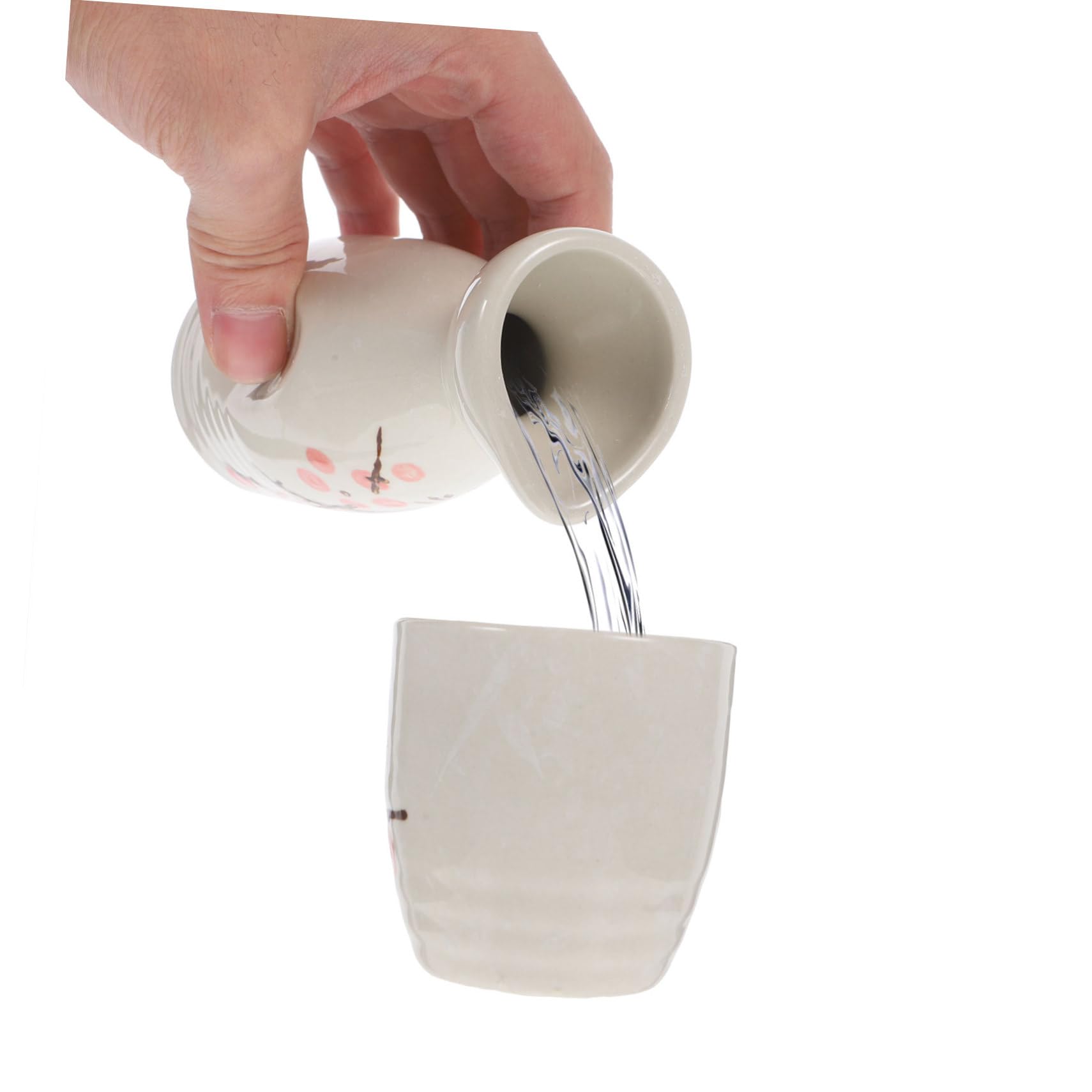GALPADA Set di Sake Giapponese in Ceramica Rosso Brocca e Bicchieri Rotondi per Uso Domestico Superficie Liscia e Sensazione Confortevole per Occasioni Festive