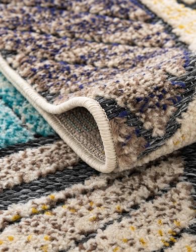 Tapete Rugs.com Casablanca 5x7 Gris Azul Marfil miniatura 6