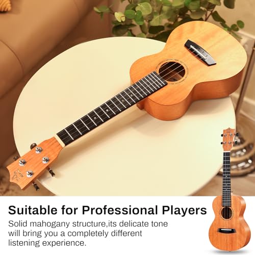 Image of AODSK Concert Ukulele Beginner Solid Mahogany 23 Inch Ukelele Kit with Gig Bag Strap Nylon String Tuner 3 picks Cloth Online Lesson