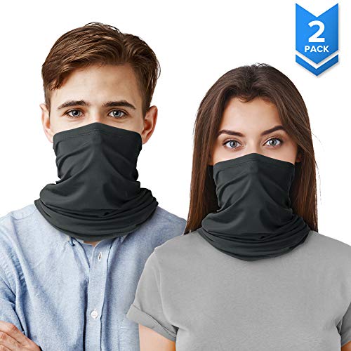 LUNGEAR 2PCS Pañuelos Cabeza Elastica Multifunción Bandana sin Costuras Bragas de Cabeza Turbante Pasamontañas Tubo Protección UV Polainas de Cuello para Ciclismo Moto Deportes al Aire Libre
