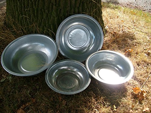 Preisvergleich Produktbild Zinkschalenset 4er-Set Zinkwannen Zinkbottich Pflanzschale rund 40-28