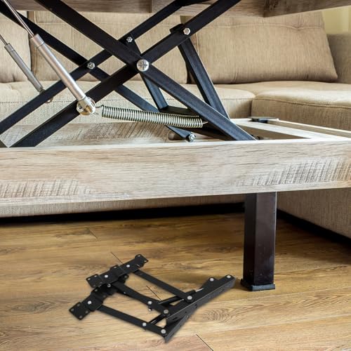 Mecanisme table basse relevable ressort support fer noir x2 - 6