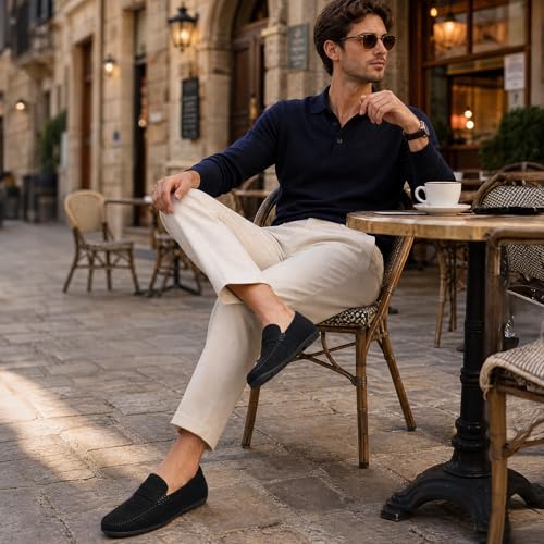 Image of HEEZ Men's Loafers Slip On Dress Shoes Penny Loafers Leather Casual Driving Boat Shoes for Men