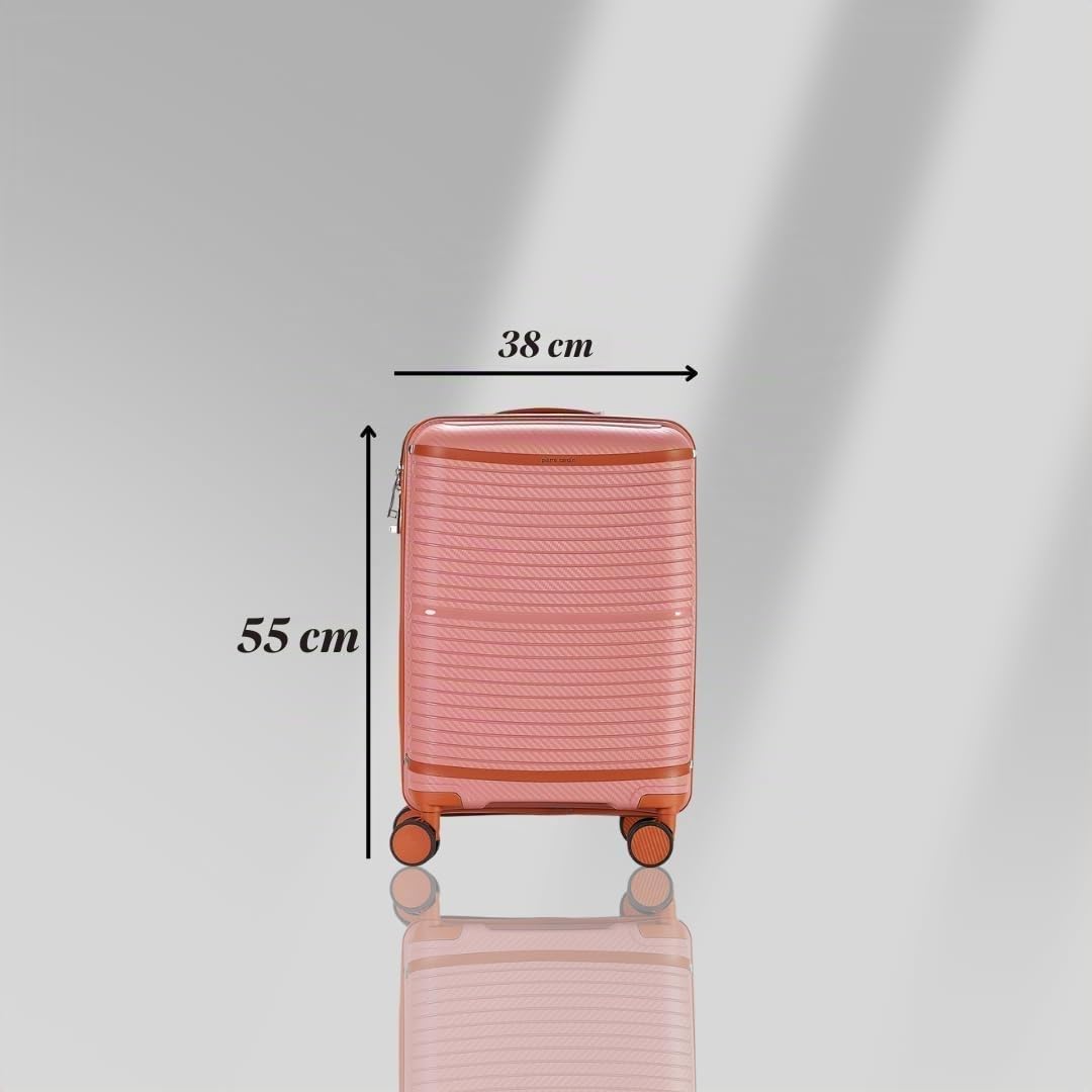 Pierre Cardin - Valigia Trolley rigido con rotelle girevoli 55x38x20 (Rosa)