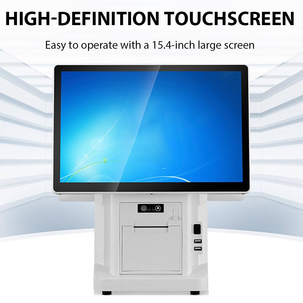 Sistema POS Per Vendita Al Dettaglio E Ristoranti, Terminale POS All-In-One, Registratore Di Cassa Professionale Per Piccole Imprese, Touchscreen Da 15,6 Pollici,Single screen