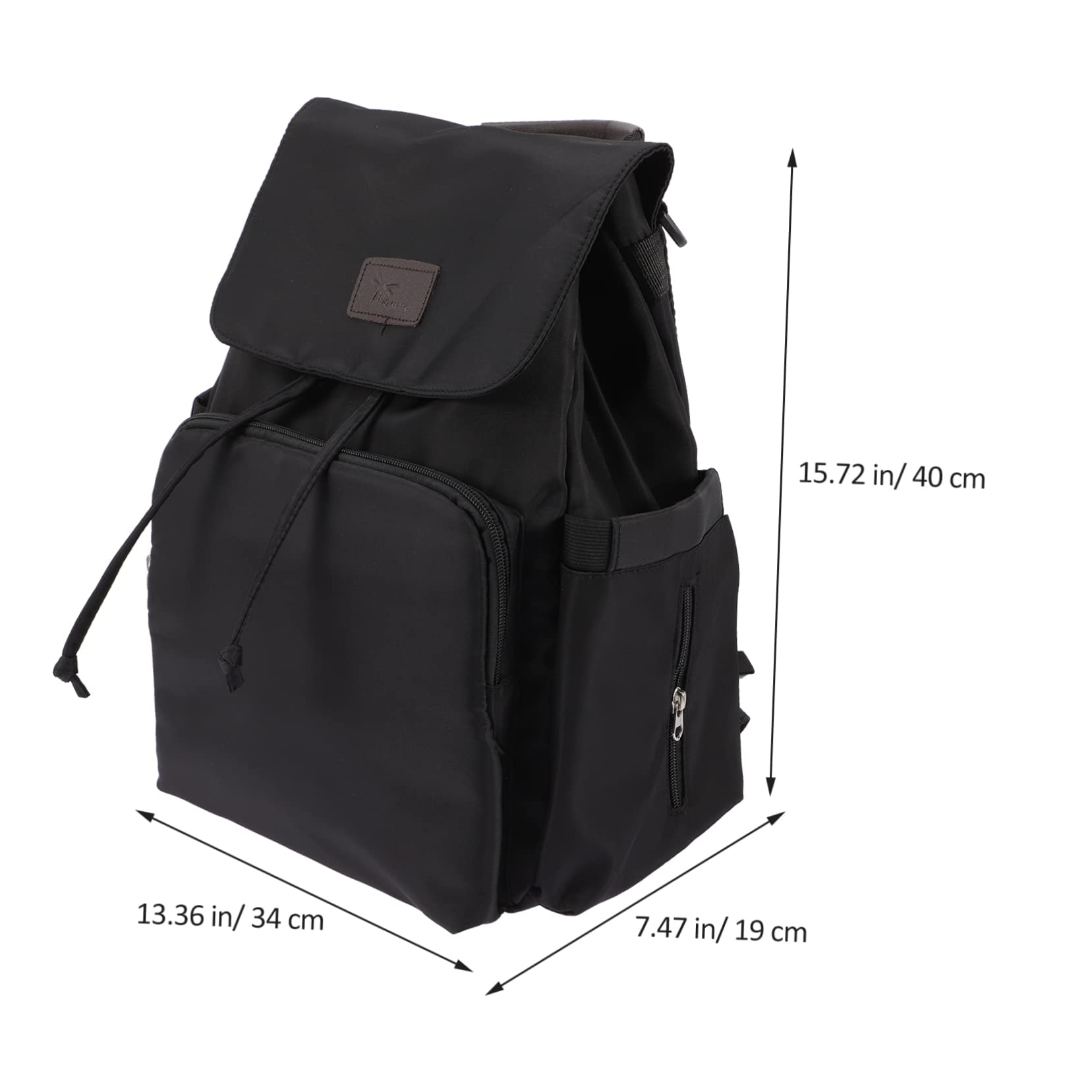 Zaino Fasciatoio Grande Capacità Oxford Nero, Borsa Maternità Doppio Scomparto per Pannolini e Biberon, per Viaggi