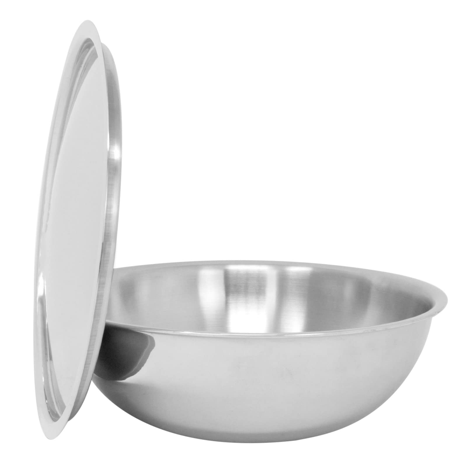 Stainless Steel Kadai with Lid Tri-ply Heavy Base Tasla Wok Without Handle Karahi Kadhai Deep Frying Pan Cooking Saute Stir Fry Pan Stainless Steel Serving Dish (26cm)