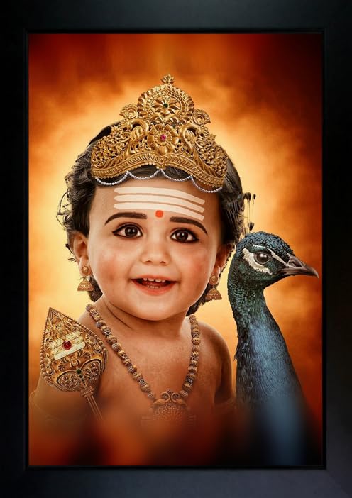 CrowdHall Murugan Photo Frame | Lord Murugan Photo Frame | Murugan Frame for Wall Painting For Home Decoration And Gifting (10 x 13.5 inch) (3)
