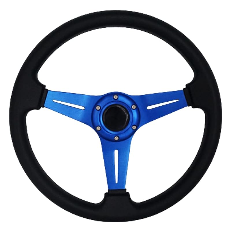 Volante esportivo de corrida com engate rápido, 350 mm, azul, YEHICY 5125D