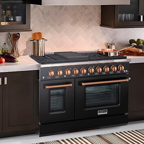 Akicon OH-JK48A1-BC 48 Inch Freestanding Gas Range - 6.7 Cu. Ft. Double Rapid Convection Gas Oven thumb #4