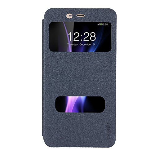 Image of Heartly GoldSand Sparkle Luxury PU Leather Window Flip Stand Back Case Cover for Coolpad Note 3 / Coolpad Note 3 Plus - Best Black
