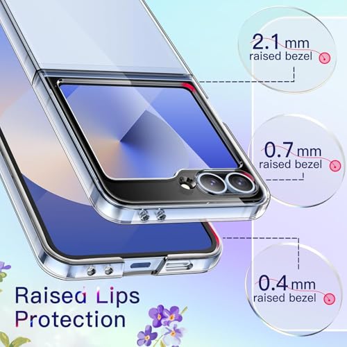 Image of SQUIF Case for Samsung Galaxy Z Flip 6 (2024), Transparent Back Cover with Drop & Camera Protection (Clear)