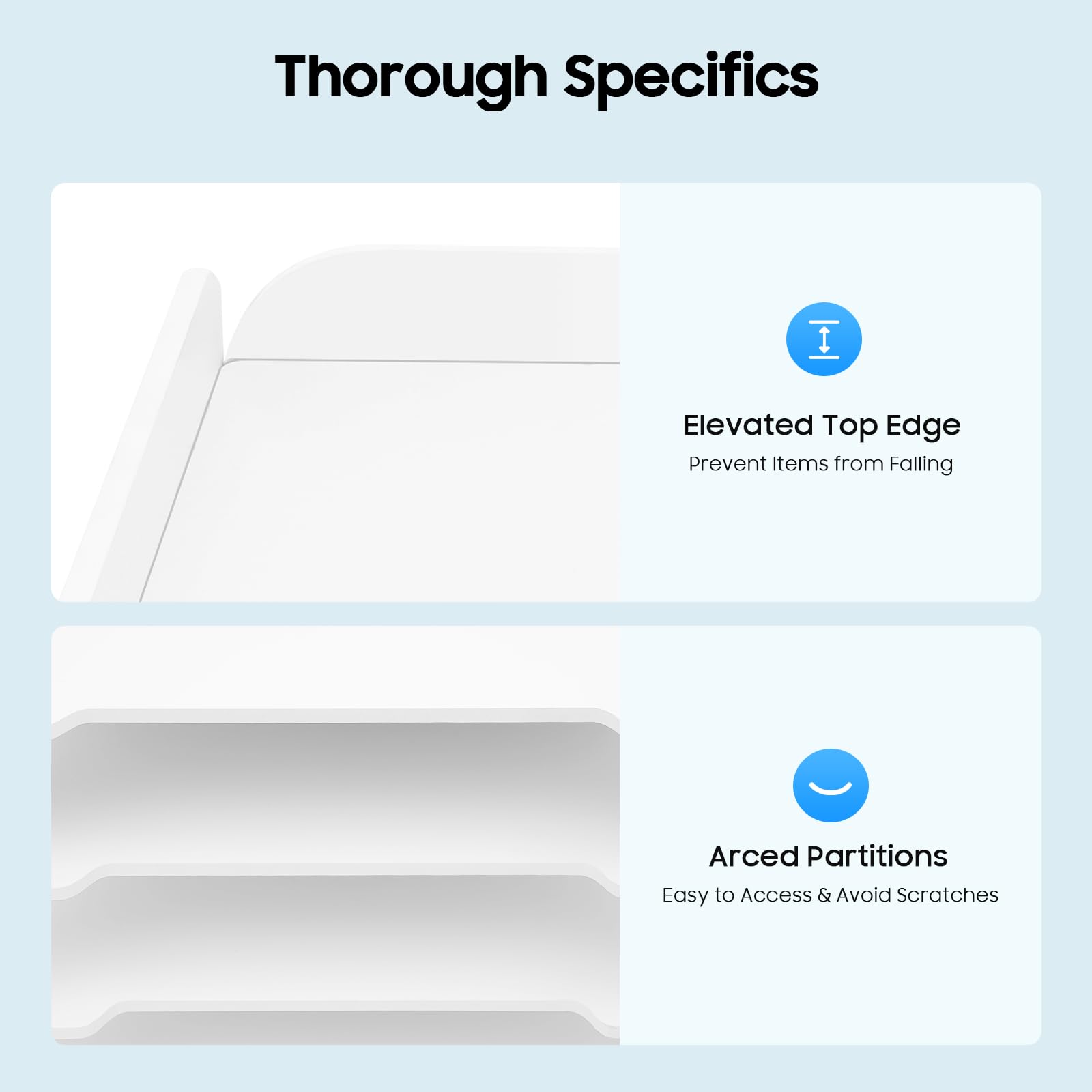 Organizzatore da scrivania A4, vassoio per lettere, 7 scomparti, in PVC, porta documenti e vassoio di carta, per ufficio, studio e scuola, bianco