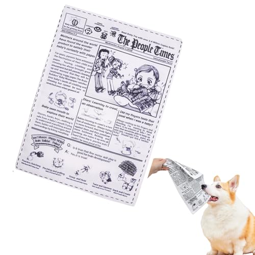 UtySty 3 Pack Dog Squeaky Toys Crinkle Paper Dog Toys Non Shredding Washable Interactive Crinkly Newspaper No Stuffing Dog Chew Toy for Puppy Puppies Small Doggie Poodle Teddy Terrier Dogs Tearing