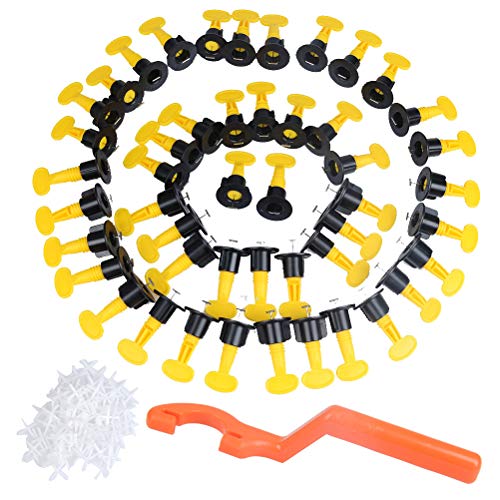 QLOUNI 85mm Livellamento Tile Livellatore per Piastrelle Riutilizzabili 151pz Kit con livellatore trasversale per piastrelle, Utensili per costruzione di piastrelle piane in ceramica per livellatrici