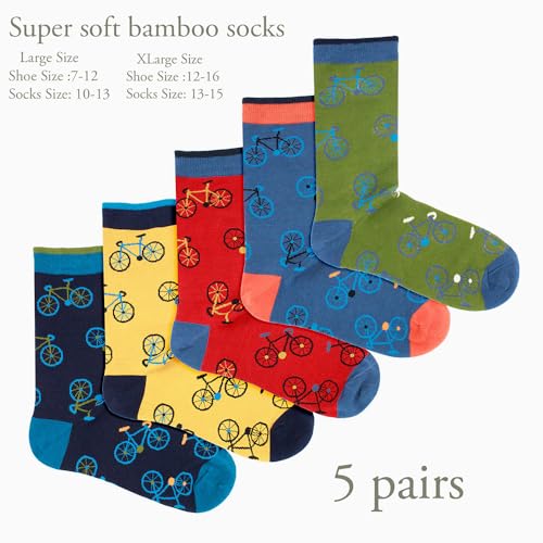 Lavencious Mens Bamboo Mid-Calf Cycling Sports and Dress Socks for Men Sock Size 10-13,13-153