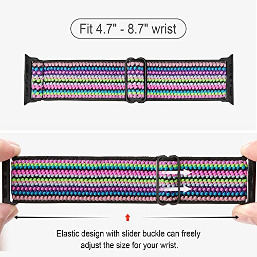 CCnutri 4 Pack Stretchy Nylon Strap Compatible with Apple Watch Straps 38mm 40mm 41mm 42mm(series 11 10) - Image 3