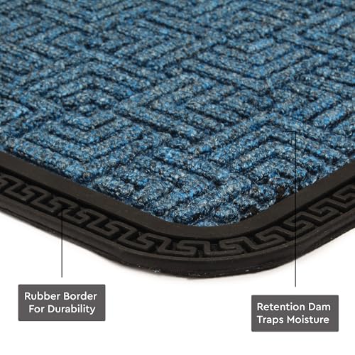 Image of Encasa XO Door Mat for Home Entrance, Polypropylene Floor Mat Blue