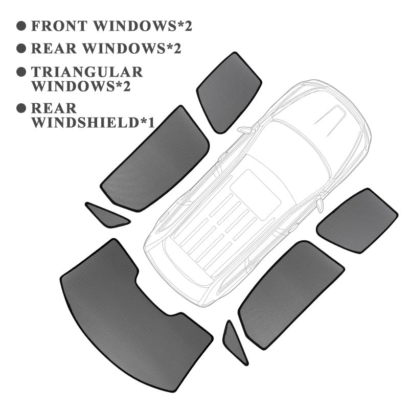 SPLACK Coche Sun Shade para Jeep para Patriot 2007-2017 Parasol para Ventana Lateral Trasera Parasol para Coche Malla Parabrisas Delantero Cortina Vehículo Parasol para Ventana Coche (Color : 7pcs)