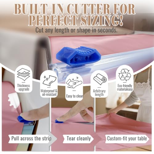 Image of Plastic Table Cloth Disposable, 54IN X 300FT Disposable Tablecloth Roll