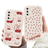 Zrutru 2 Pack Cherry Phone Case for Samsung Galaxy Note20 5G 6.7',Cute Aesthetic Cases Kawaii Bow Design Pattern Cover for Girls Women,Beige Anti-Scratch Shockproof Protection Funda for Samsung Note20
