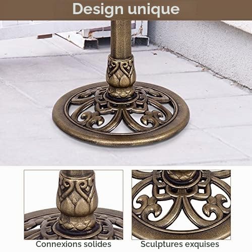 FANTASK Mangeoire pour Oiseaux Debout - Rétro - Un Oiseau sur Bol d'eau - Mangeoire pour Oiseaux Sauvages - pour Le Jardin
