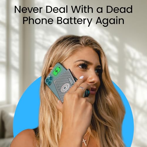 AquaVault ChargeCard – Ultra Slim Emergency Power Bank (2300mAh) – Fits in Wallet – USB-C & Micro-USB – Durable Steel Body – Flight-Safe for iPhone 6-17 & Android - Black