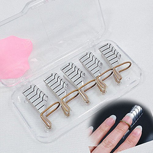 Jovana 5 pcs Beauty Art Reusable Acrylic UV Gel French Nail Art Forms Stand Tool miniatura 1