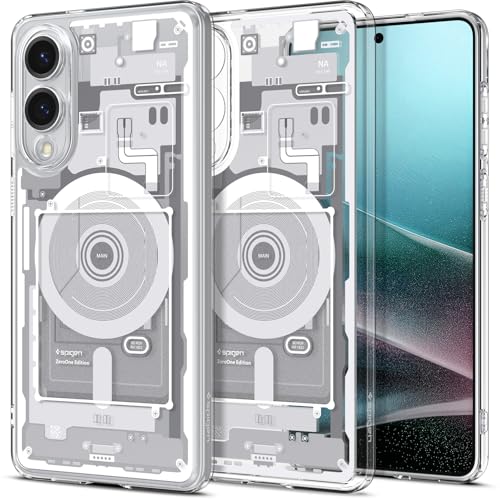 Image of Spigen Ultra Hybrid MagFit | Samsung Galaxy S25 Edge Case [MagSafe] [Semi Transparent] Galaxy S25 Edge Back Cover | TPU+PC - Zero One White