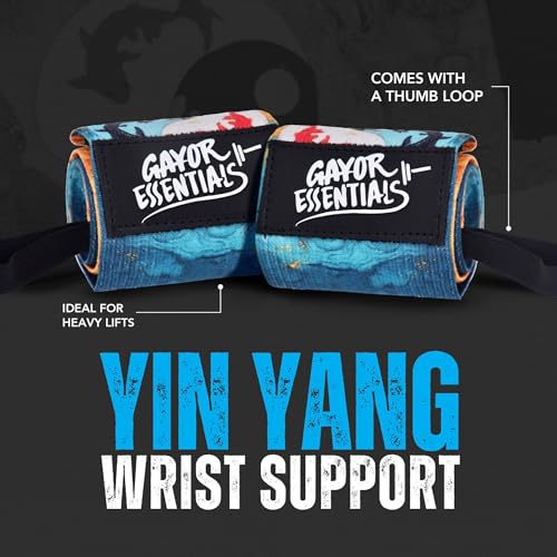 Image of Gayor Essentials Wrist Support | Gym Wrist Brace for Men & Women | Adjustable Wrist Wraps for Weightlifting, Crossfit, Workout, Powerlifting (Ying Yang, Free Size)