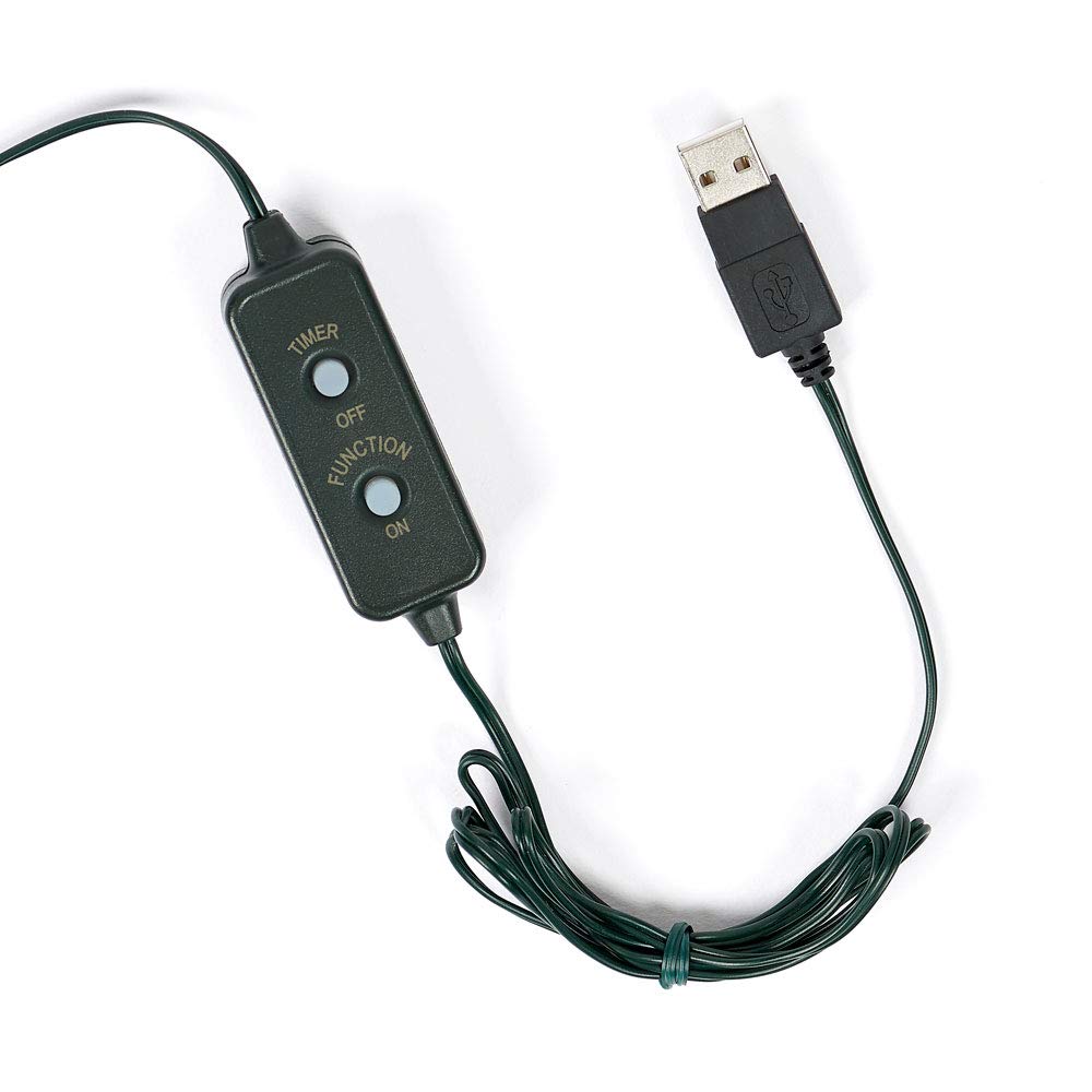 Roman przez port USB 500 Superbright LED (12,5 m) Zielony przewód wielofunkcyjny z timerem - 9,5 x 5 zielony