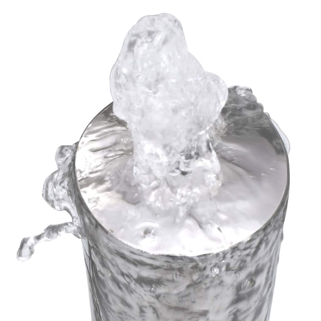 vidaXL Gartenbrunnen mit LED Beleuchtung Säulenbrunnen Springbrunnen Garten Deko Brunnen Zierbrunnen Wasserspiel Silbern 48x34x153cm Edelstahl