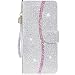 Produktbild CTIUYA Schutzhülle für Samsung Galaxy A32 5G, Hülle Handyhülle Glitzer Case Tasche PU Leder Klapphülle Glänzend Bling Brieftasche mit Kartenfach Flip Handytasche für Samsung Galaxy A32 5G,Silber
