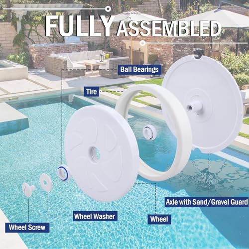Kefly Large Wheel Complete with Tire Bearings Axle with Sand Guard Replacement for Polaris 280 Pool Cleaner (2PCS) by Kefly - Used condition - Image 4