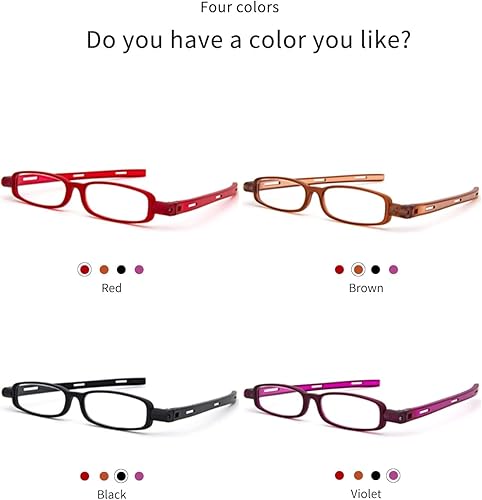 Miniatura 8 de LOOKWORLD Paquete de 4 lentes de lectura plegables con bloqueo de luz azul para hombres y mujeres, ligeras, portátiles, compactas