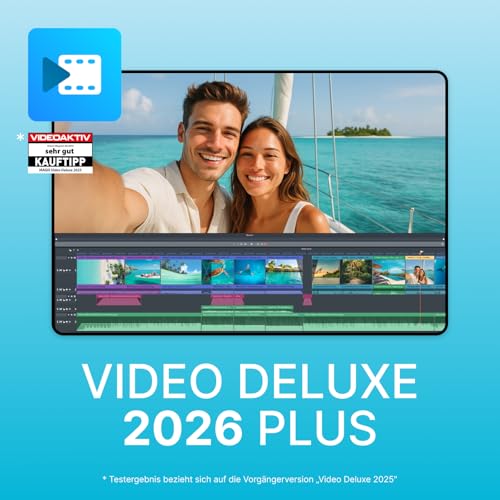 MAGIX Video deluxe Plus 2026 - Videobearbeitung für alle | Videobearbeitungsprogramm | Videoschnittprogramm | für Windows 10/11 PC | 1 Download Lizenz für 2 Geräte MAGIX Video deluxe Plus 2026 - Videobearbeitung für alle | Videobearbeitungsprogramm | Videoschnittprogramm | für Windows 10/11 PC | 1 Download Lizenz für 2 Geräte