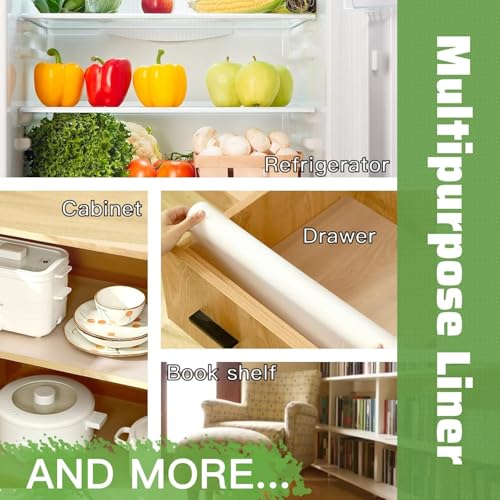 Image of Non-Slip Shelf Liner Roll 45x500 cm for Kitchen Cabinets, Drawers & Fridge | Thick Waterproof EVA Mat, Washable & Cuttable Cupboard Liner for Home & Office Use - Transparent